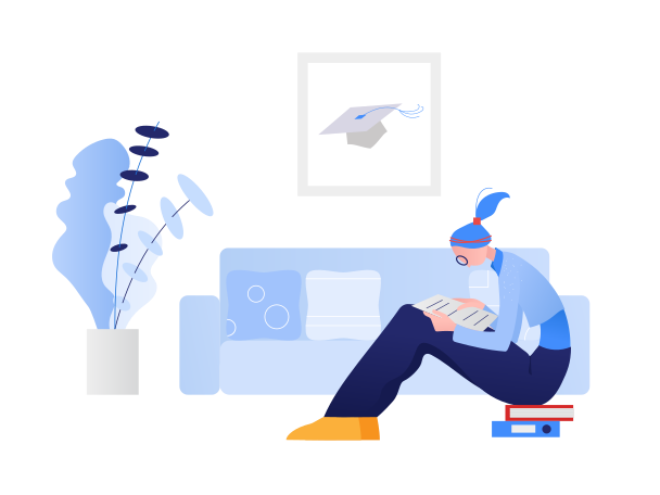 Studying at home Illustration in PNG, SVG