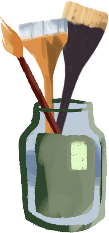 jar of brushes PNG, SVG