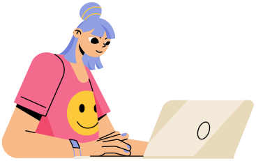 Mädchen mit laptop animierte Grafik in GIF, Lottie (JSON), AE