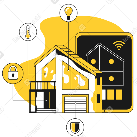 Smart house Illustration in PNG, SVG