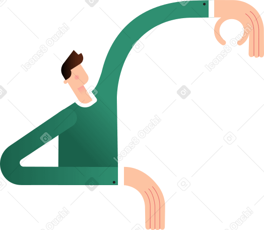 man in a green sweater is holding something PNG, SVG