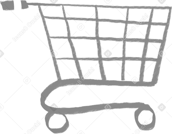 gray shopping cart Illustration in PNG, SVG