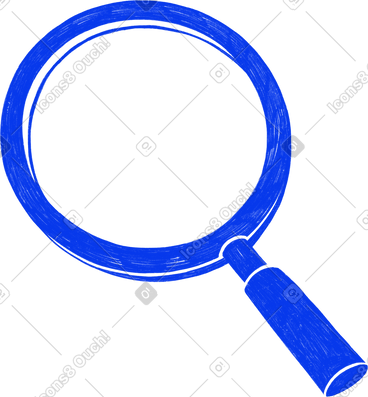 Blue magnifying glass PNG, SVG