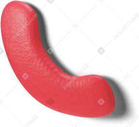 3D Red curved mouth Illustration in PNG, SVG