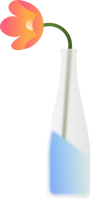 bottle with a flower PNG, SVG