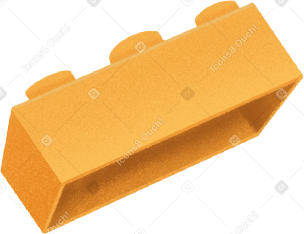 yellow lego brick in perspective в PNG, SVG