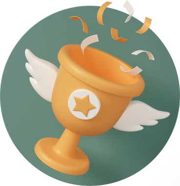 Trophy cup with wings в PNG, SVG