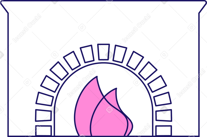 fireplace with fire PNG, SVG