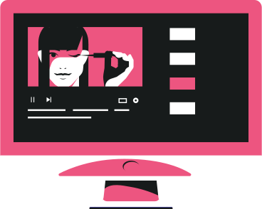 beauty tutorial on the monitor screen PNG, SVG