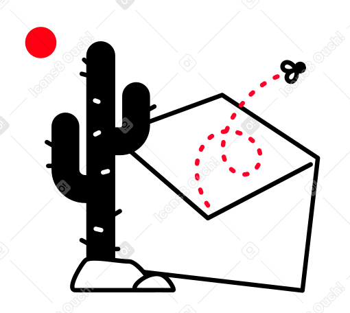 Empty envelope with fly inside Illustration in PNG, SVG
