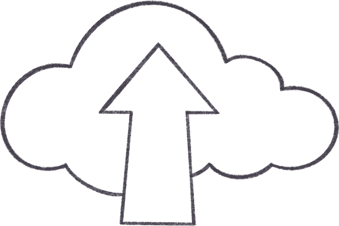 cloud with an arrow as a download metaphor Illustration in PNG, SVG