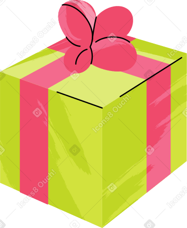 box with gift and bow Illustration in PNG, SVG