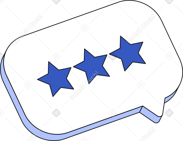speech bubble with three stars Illustration in PNG, SVG