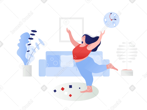 Yoga at home Illustration in PNG, SVG