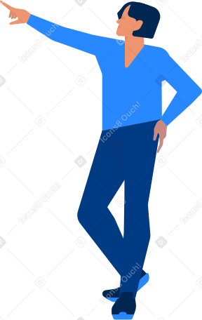 office man showing animated illustration in GIF, Lottie (JSON), AE