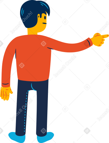 man pointing a finger from behind PNG, SVG