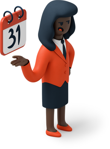 Close up of black woman with calendar reminder PNG, SVG