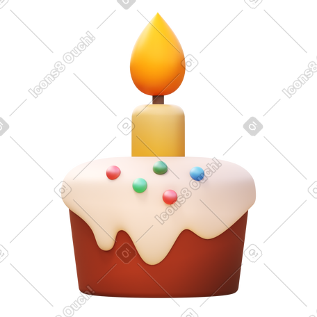 3D cute cake PNG, SVG