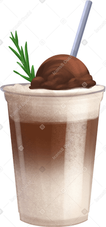 chocolate drink with ice cream PNG, SVG