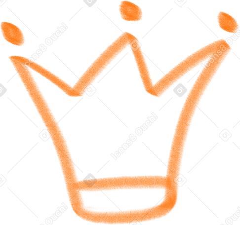 orange linear crown Illustration in PNG, SVG