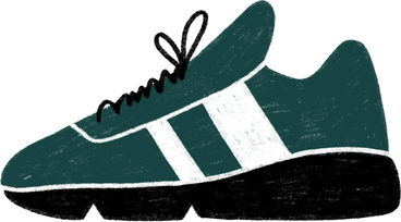 dark green sneaker with white stripes PNG, SVG