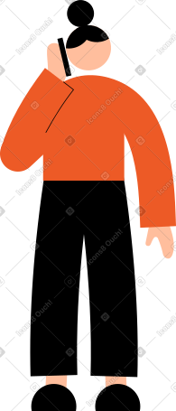 年轻女子打电话 PNG, SVG