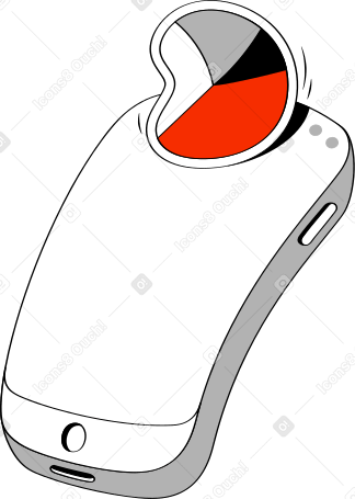 mobile phone with financial application Illustration in PNG, SVG
