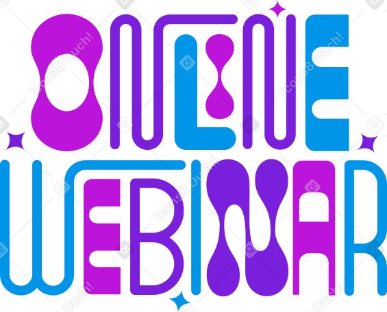 Webinar online di lettering in testo in stile lettere diverse PNG, SVG