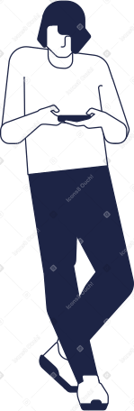 man standing and looking at smartphone Illustration in PNG, SVG