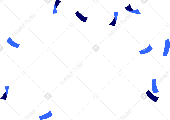 Coriandoli volanti blu PNG, SVG