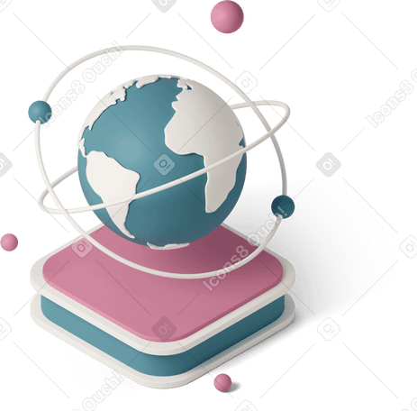 3D earth globe network connection PNG, SVG