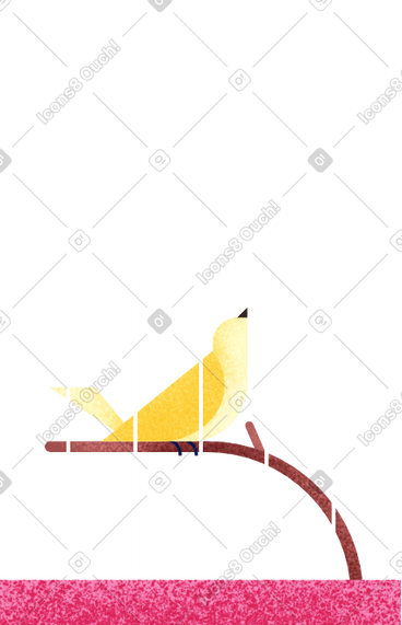 Yellow bird in a cage PNG, SVG