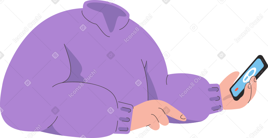 body in a sweater with phone Illustration in PNG, SVG