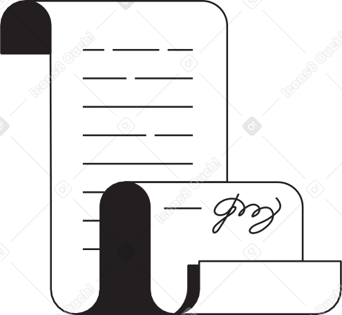 sheet of paper with text and signature PNG, SVG