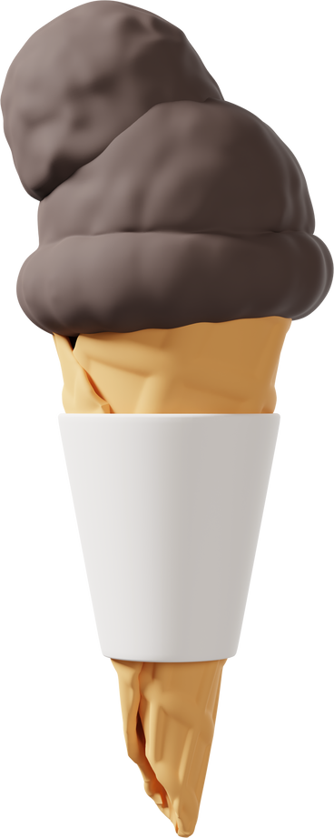 chocolate ice cream cone moсkup PNG, SVG