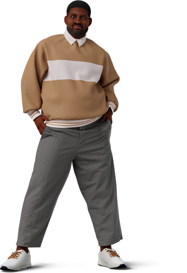 young man posing with hands in pockets PNG, SVG