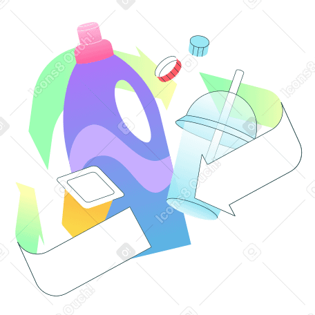 Plastic recycling Illustration in PNG, SVG