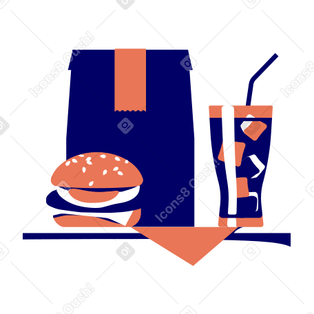 Fast Food Illustration in PNG, SVG