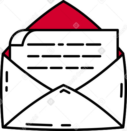 Enveloppe ouverte avec une lettre PNG, SVG