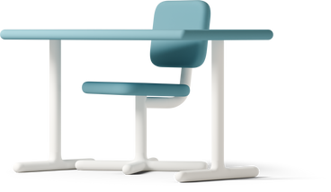 green chair at desk PNG, SVG