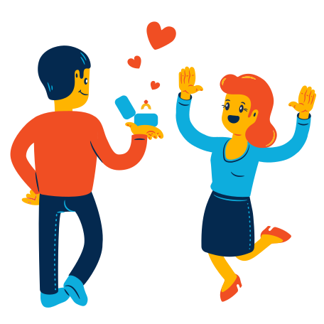 Marriage proposal Illustration in PNG, SVG