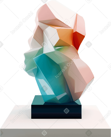 3D stack of abstract colorful shapes PNG, SVG