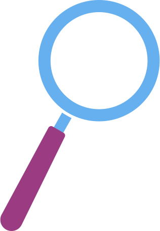 magnifier with burgundy handle Illustration in PNG, SVG