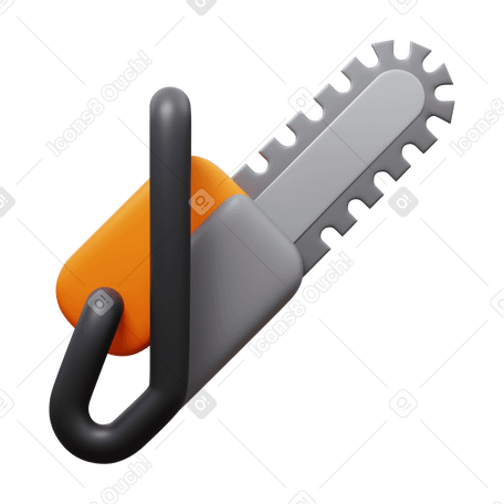 3D chainsaw PNG, SVG