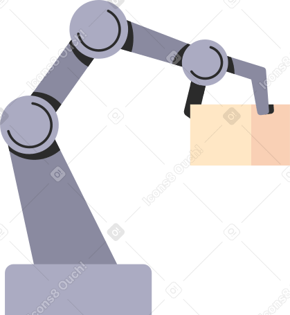 small robot arm with box PNG、SVG