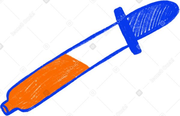 blue pipette with orange paint PNG, SVG
