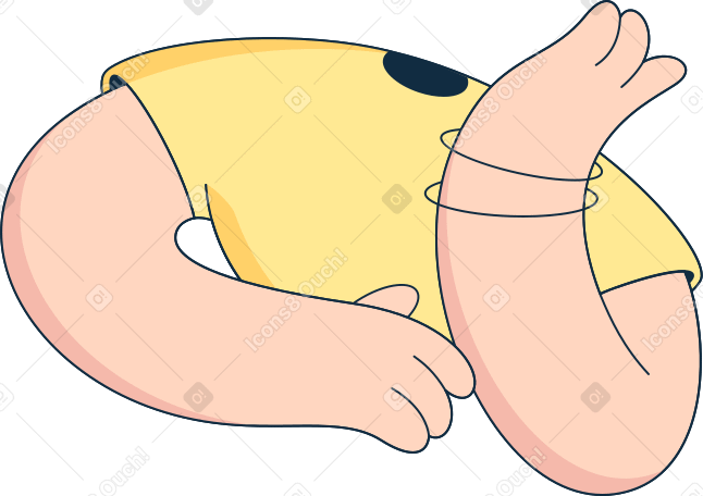 body in yellow t-shirt PNG、SVG