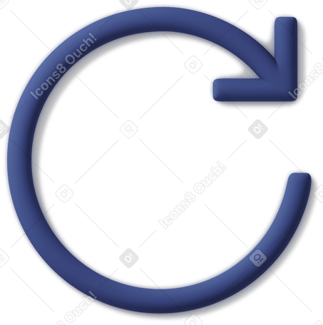 3D blue reset icon Illustration in PNG, SVG