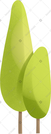 two green trees PNG, SVG