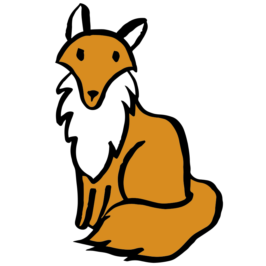 Fox sitting Illustration in PNG, SVG